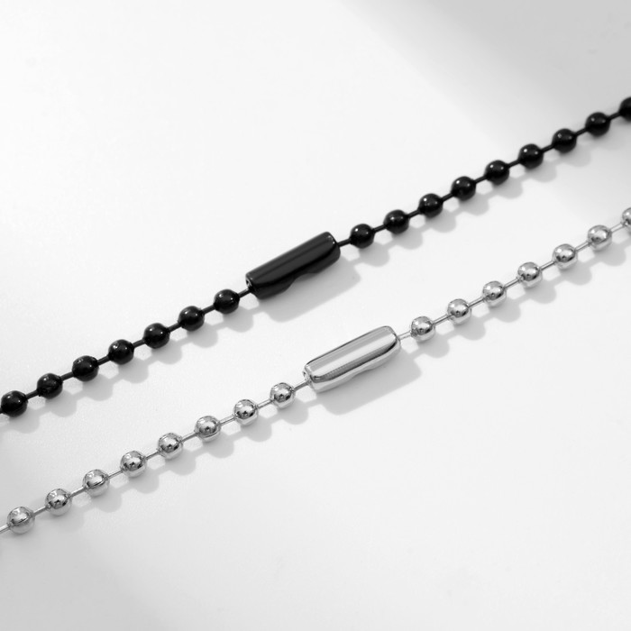 Кулоны "Неразлучники" замочек и ключ, цвет чёрно-серебряный, 45 см