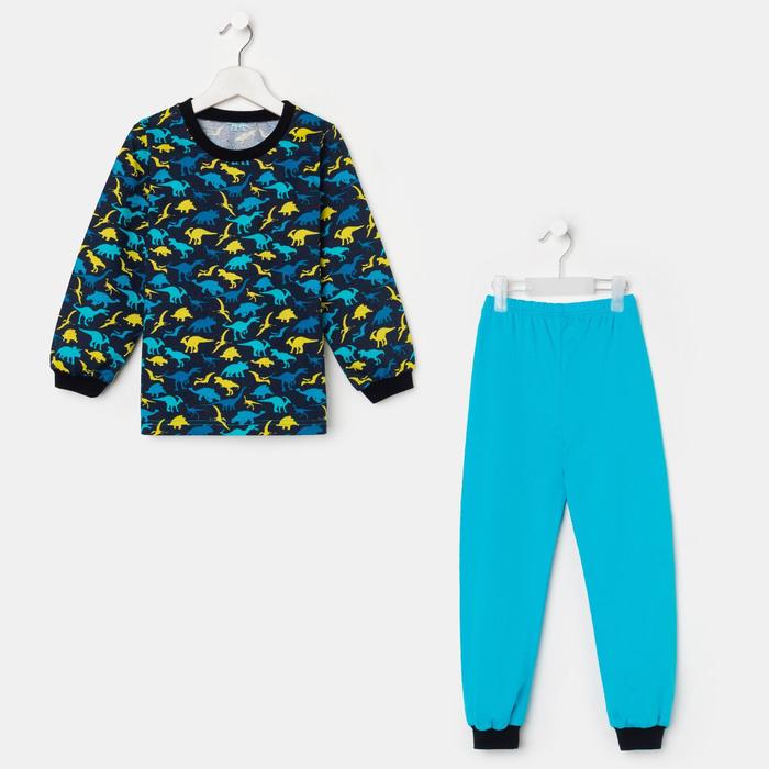Пижама для мальчика, цвет тёмно-синий, рост 104