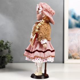 Кукла коллекционная керамика "Лизонька в платье в клеточку" 40 см от Сима-ленд
