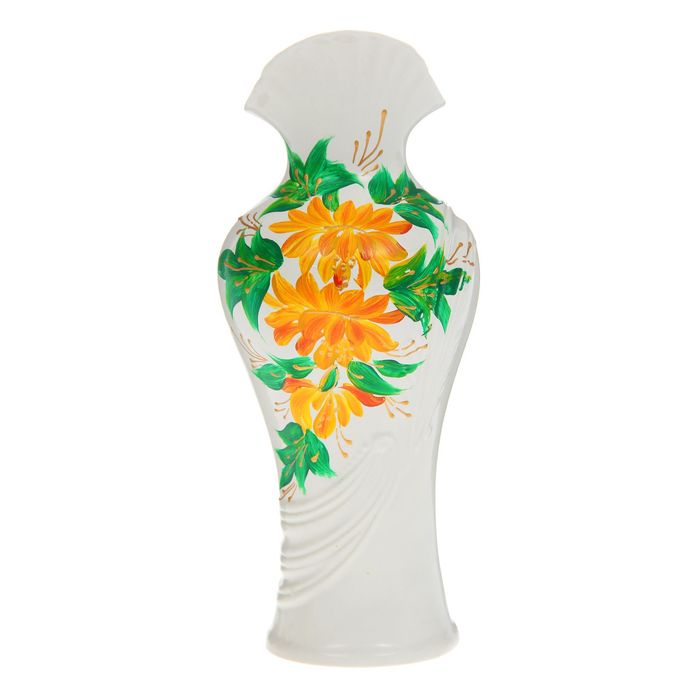 Ваза "Джульетта" средняя, цветы, роспись, глазурь