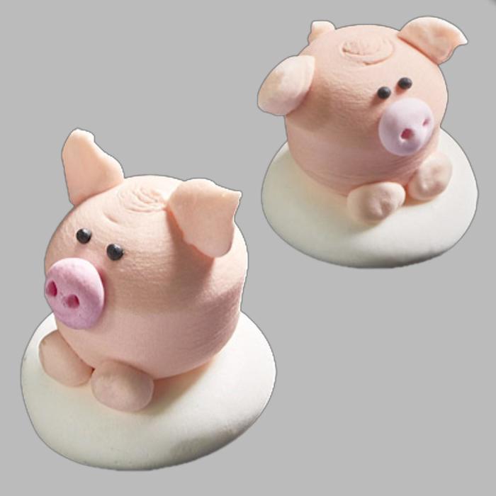 фото Сахарные фигурки свинка,30х30мм,70шт топ декор