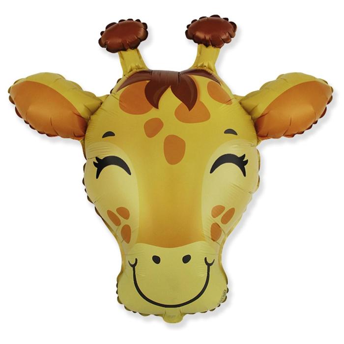 Шар фольгированный 30 «Голова жирафа», фигура шар фольгированный 22 фигура голова милая корова