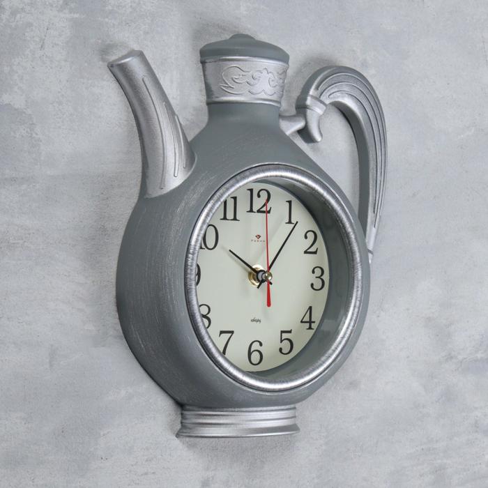 Часы настенные  "Чаепитие" чайник 26.5х24 см +2 чашки, плавный ход