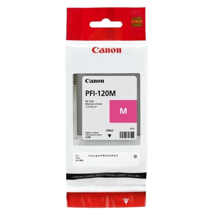 Картридж струйный Canon PFI-120M пурпурный для Canon imagePROGRAF TM-200/205(130мл) картридж струйный canon pfi 320 m 2892c001 пурпурный 300мл для canon imageprograf tm 200 205