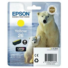 

Картридж струйный Epson T2614 C13T26144012 желтый для Epson XP-600/700/800 (4.5мл)