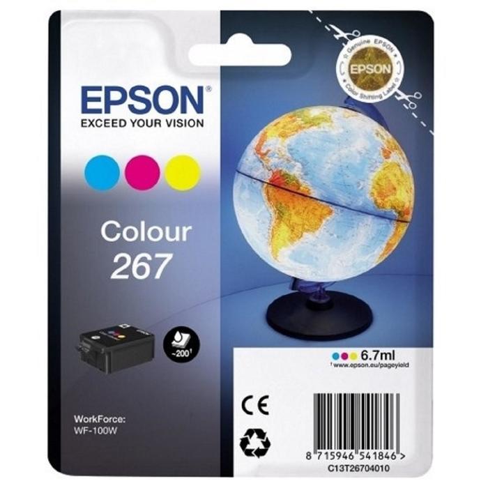 

Картридж струйный Epson T267 C13T26704010 трехцветный для Epson WF-100W (6.7мл)