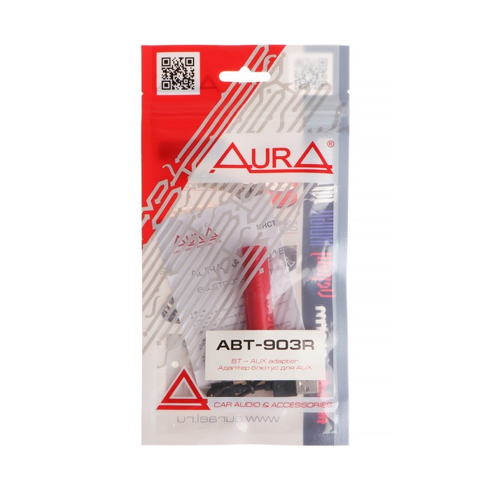 фото Aux-bluetooth адаптер aura abt-903r, красный