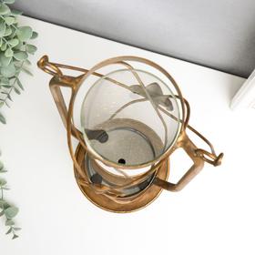 

Подсвечник металл на 1 свечу "Фонарь с геральдической лилией" состаренное золото 35х19х13 см 54730