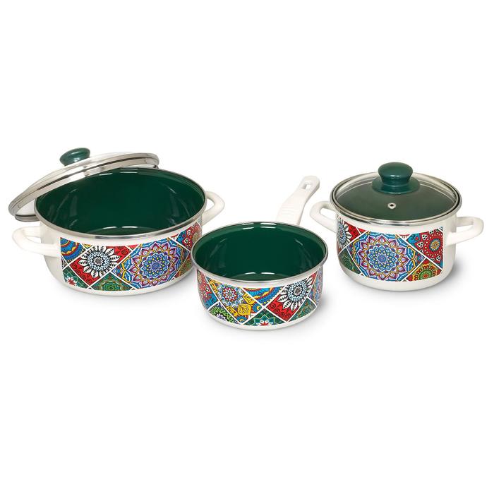 фото Набор посуды «султана» 5 предметов, ковш 1.5 л, кастрюля 2 / 3.2 л metrot