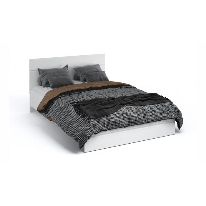 Кровать «Йорк», 1400 × 2000 мм, без основания, цвет белый / белый глянец кровать с мягкой спинкой моника 2 1 1400×2000 мм без основания цвет авелано графит