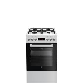 

Плита Beko FSM52332DWDS, комбинированная, 4 конфорки, 60 л, электрическая духовка, белая