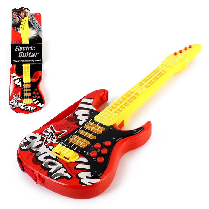 Игрушка музыкальная - гитара «Соло», световые и звуковые эффекты, работает от батареек развивающая игрушка логический куб световые и звуковые эффекты работает от батареек