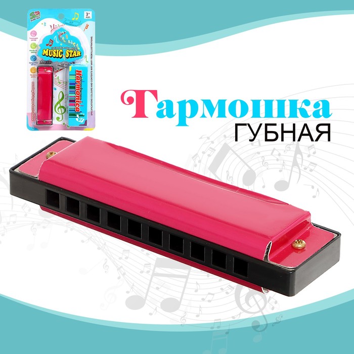 

Губная гармошка «Гармоника», с металлическим корпусом и футляром, цвета МИКС