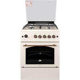 

Плита AVEX FG 6021 YR, газовая, 4 конфорки, 63 л, 60 см, газ-контроль, бежевая