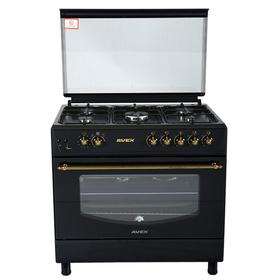 

Плита AVEX FG 903 B, газовая, 5 конфорок, 110 л, 90 см, газ-контроль, чёрная