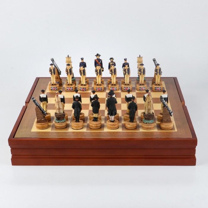 шахматы сувенирные морское сражение h короля 8 см h пешки 6 5 см 36 х 36 см Шахматы сувенирные Морское сражение h короля-8 см, h пешки-6.5 см, 36 х 36 см