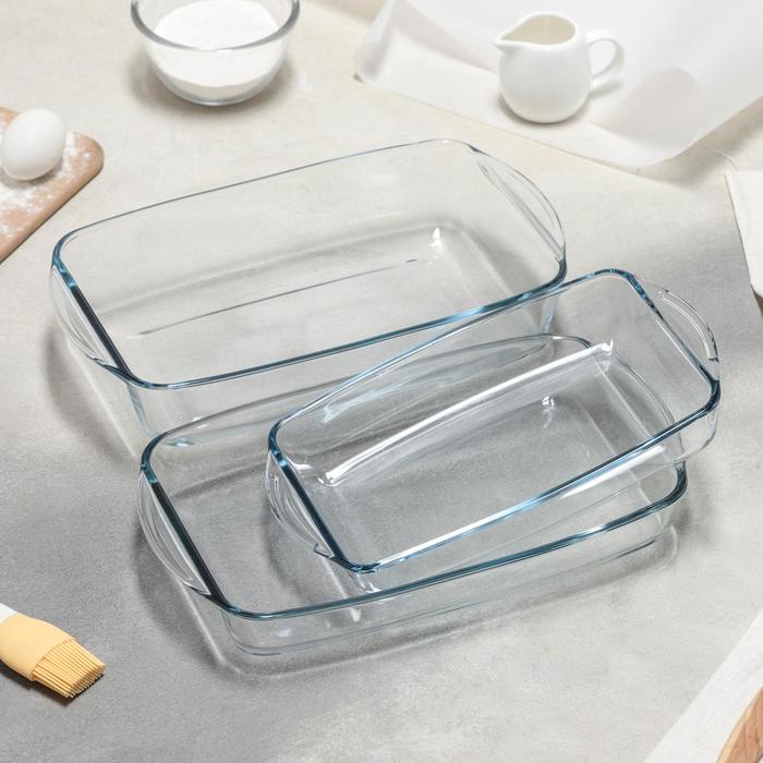Набор прямоугольной посуды для запекания, 3 предмета: 1,3 л, 1,95 л, 2,75 л