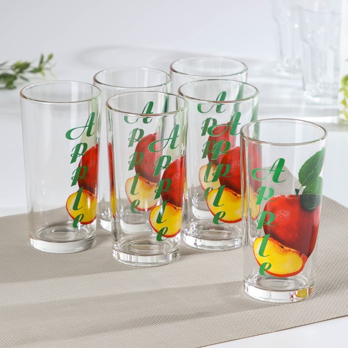 Набор стаканов «Яблоко», 230 мл, 6 шт набор стаканов высоких отражение 230 мл 6 шт