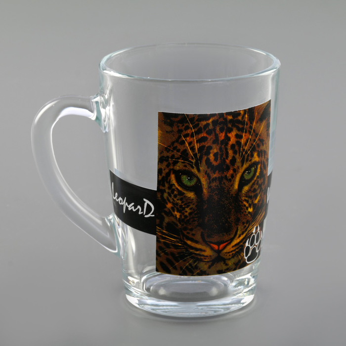 Кружка стеклянная 300 мл "Дикий мир", рисунок МИКС