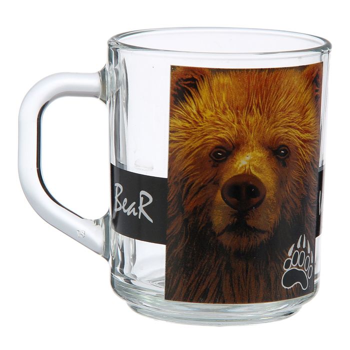 Кружка стеклянная 200 мл "Дикий мир", рисунок МИКС