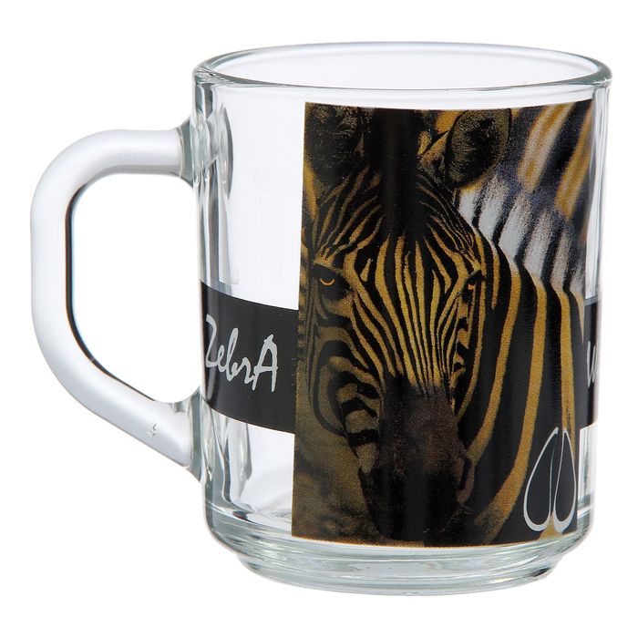 Кружка стеклянная 200 мл "Дикий мир", рисунок МИКС