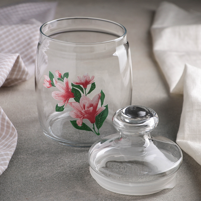 Банка для сыпучих 940 мл "Cesni. Магнолия", c крышкой