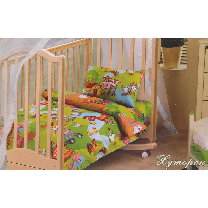Детское постельное бельё детский "Артпостелька" Хуторок 147*112см, 100*150см, 40*60см 1шт, бязь хл.100%