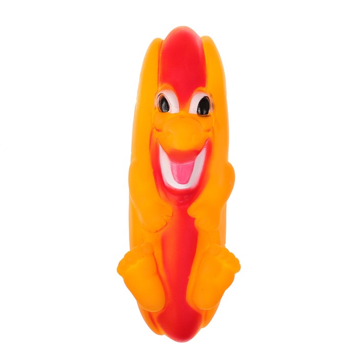 Игрушка резиновая "Веселый хотдог", 14 см