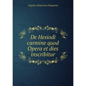 

Книга De Hesiodi carmine quod Opera et dies inscribitur