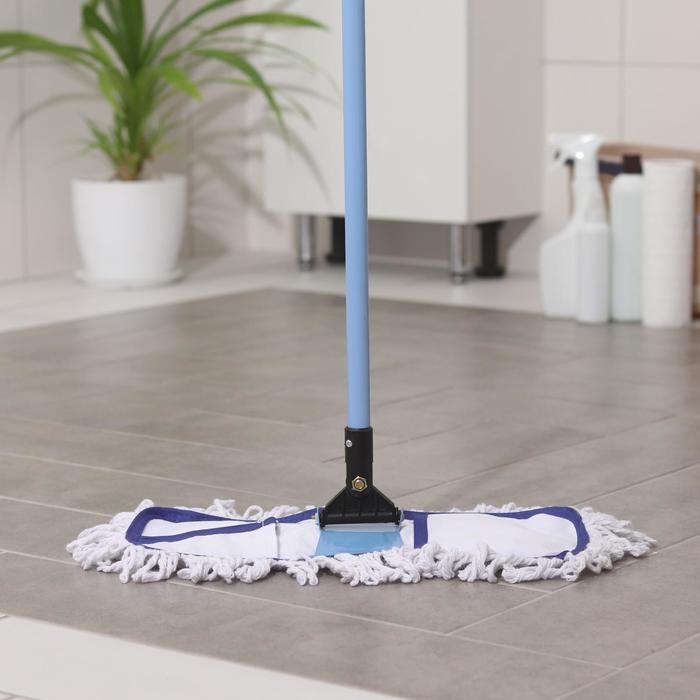 Швабра плоская, телескопическая ручка 75-120 см, х/б насадка