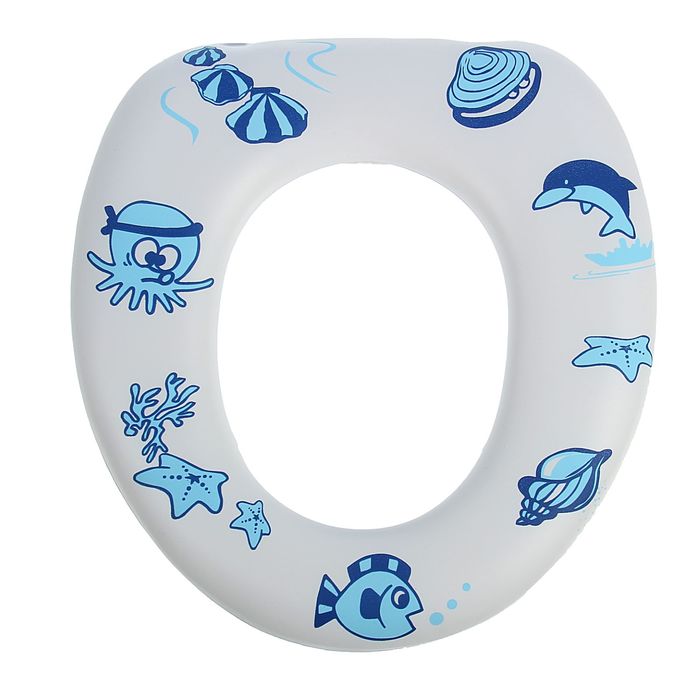 Сиденье для унитаза детское "Морские обитатели на белом"