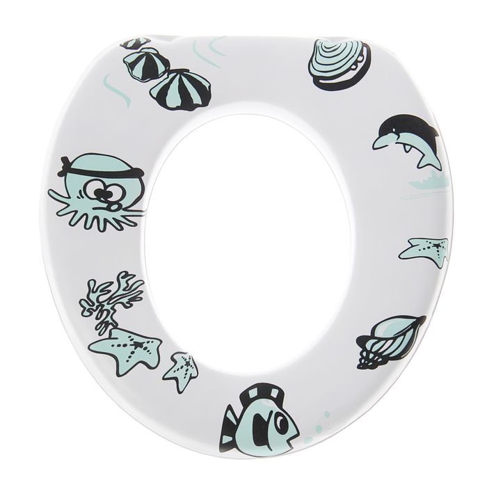 Сиденье для унитаза детское "Морские обитатели на белом"