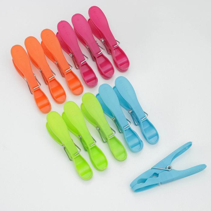 Набор прищепок бельевых 8,3 см "Ложки", 12 шт