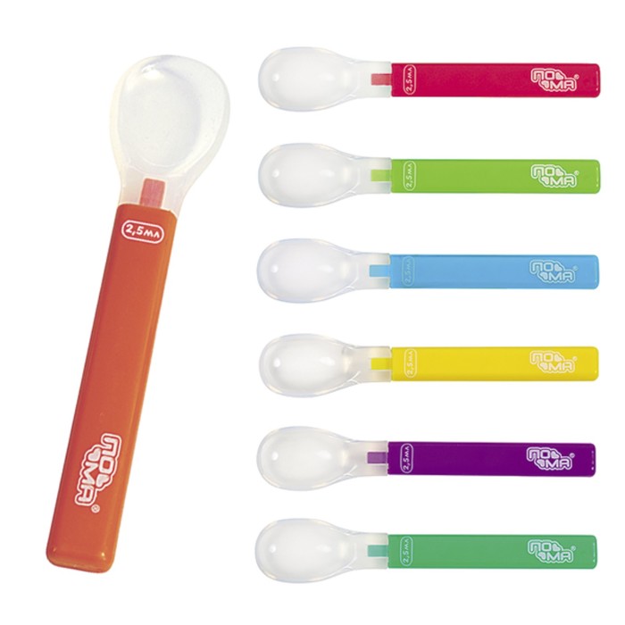 Ложка детская с мерным силиконовым наконечником для кормления, 2,5 мл, от 0 мес., цвета МИКС