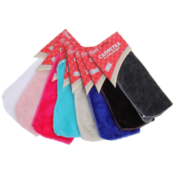 Салфетка для уборки супермягкая 25х30 см, цвет МИКС