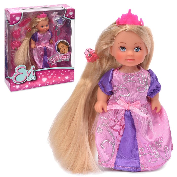 Кукла "Еви с длинными волосами и аксессуарами для волос", цвета МИКС