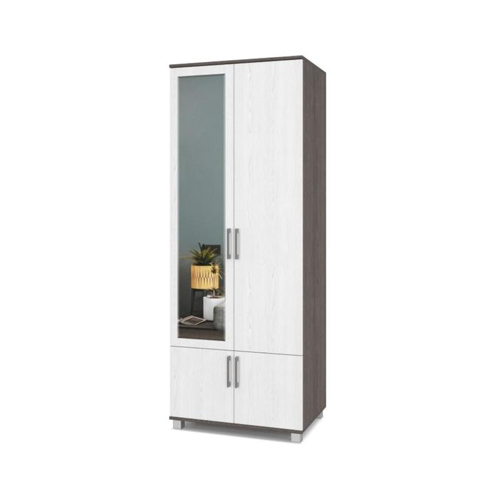 

Шкаф Ева Е22 520х800х2100 двухстворчатый с зеркалом Анкор темный/светлый