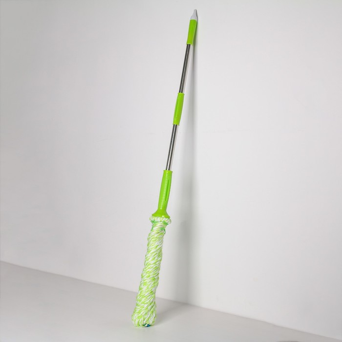 Швабра с отжимом, стальная ручка 120 см, насадка из микрофибры 100 гр