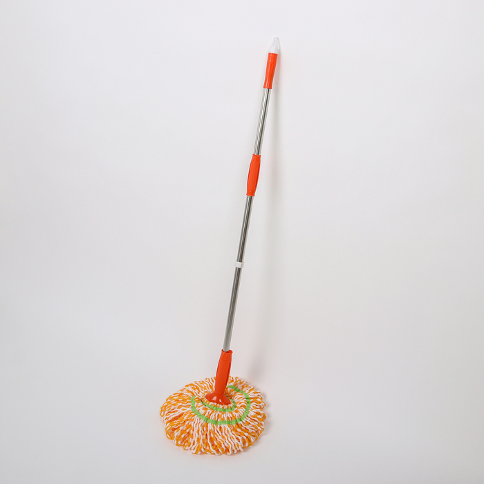 Швабра с отжимом, стальная ручка 120 см, насадка из микрофибры 100 гр