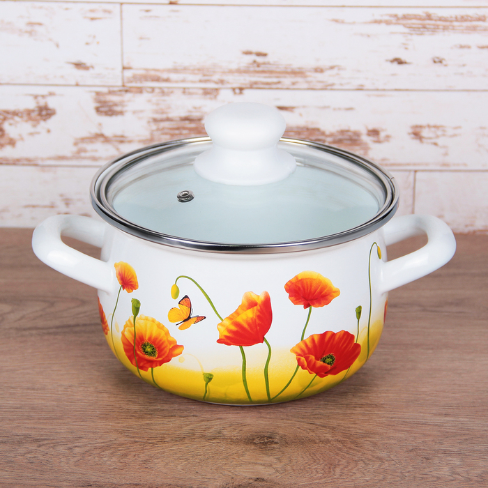 Кастрюля 3 л "Маки", 20 см