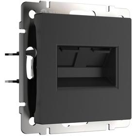

Розетка телефонная RJ-11 и Еthernet RJ-45 WL08-RJ11-45, матовая черная