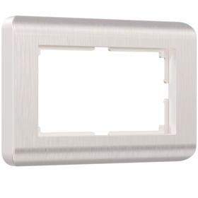 Рамка для двойной розетки WL12-Frame-01-DBL, перламутровый рифленый