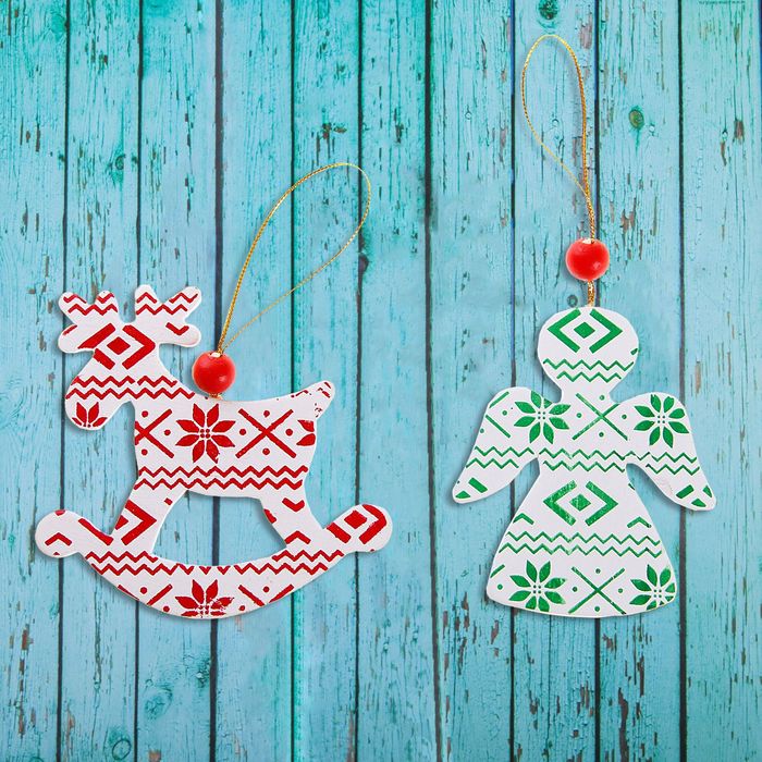 Подвеска "Новогодние узоры", золотая нить, МИКС