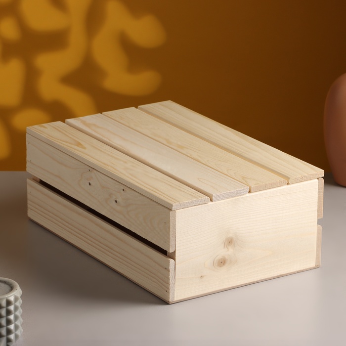 Ящик деревянный 35×23×13 см подарочный с реечной крышкой