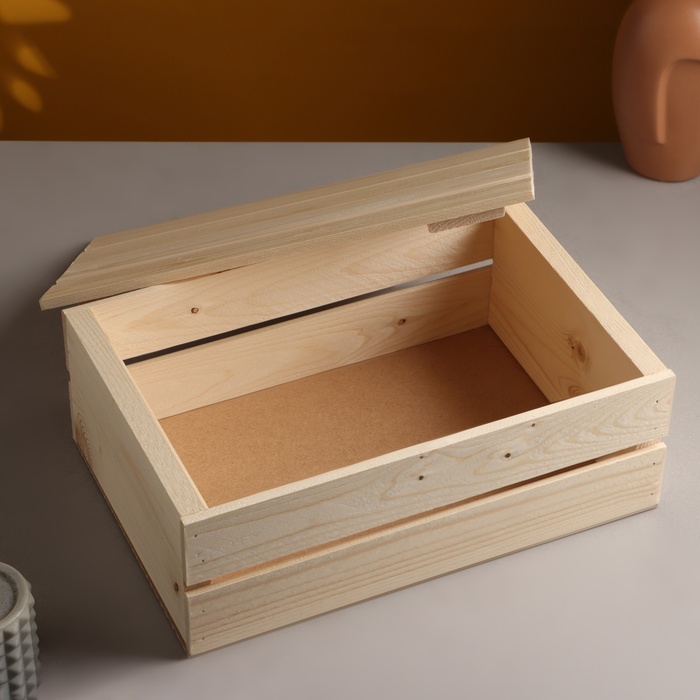 Ящик деревянный 35×23×13 см подарочный с реечной крышкой