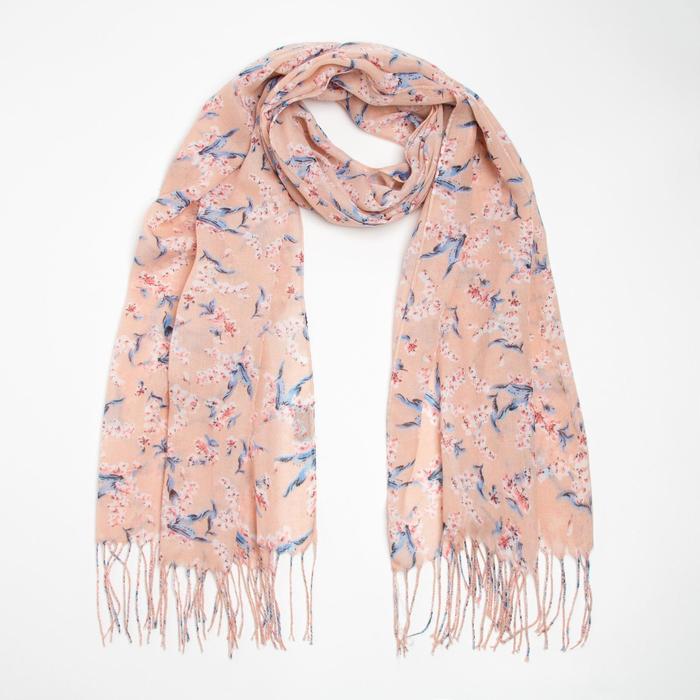 

Палантин текстильный, цвет кремовый, размер 63х180 см