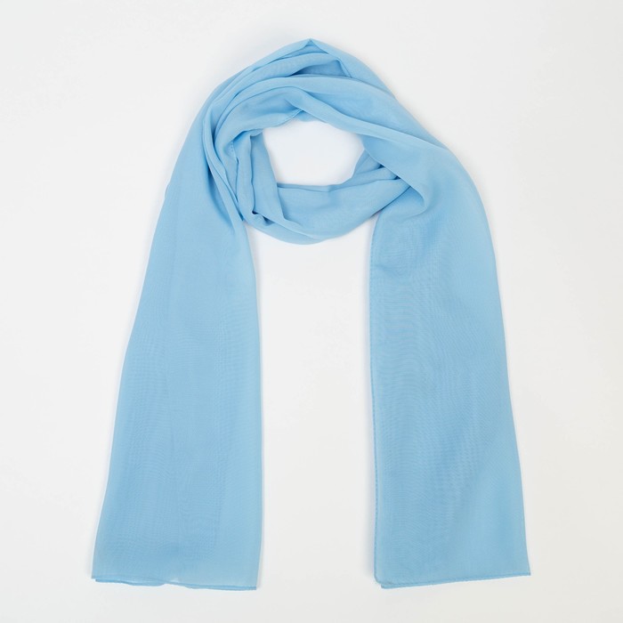 Шарф текстильный, цвет голубой, размер 50х160 см