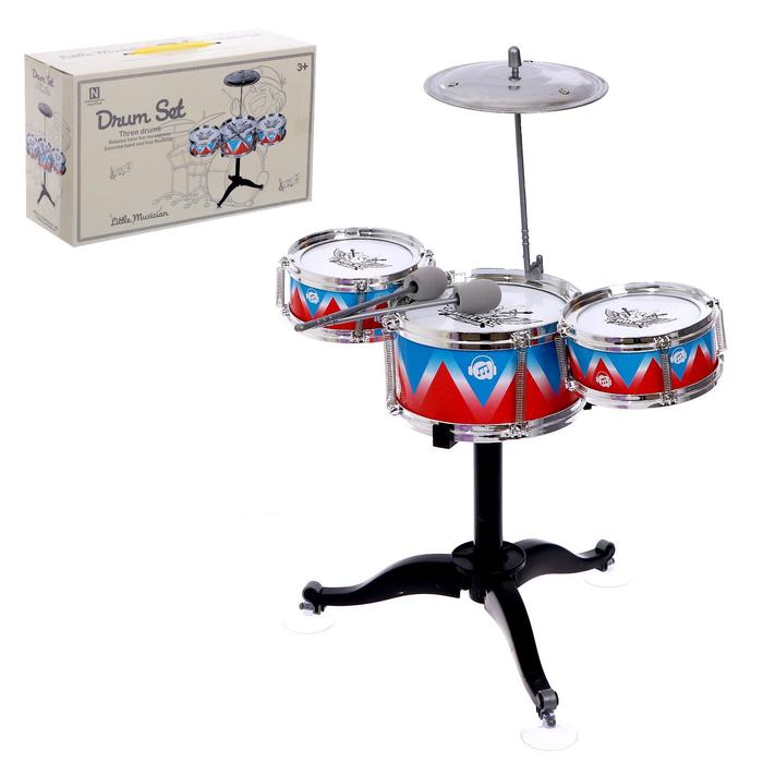 Барабанная установка «Ритм», 3 барабана, тарелка, палочки