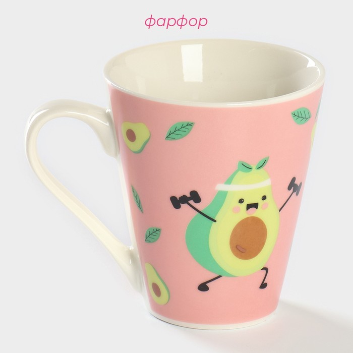 фото Кружка фарфоровая доляна «озорной авокадо», 320 мл ㅤ