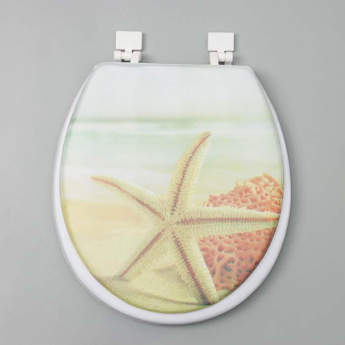Сиденье для унитаза, мягкое "Пляж со звездой"